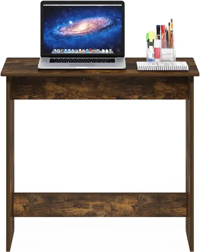 Miniatura 4 de Furinno Simplistic - Escritorio rústico para computadora de 31 pulgadas, escritorio de oficina pequeño, escritorio rectangular de oficina en casa