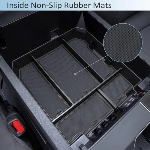Miniatura 5 de JDMCAR Organizador de consola central compatible con accesorios Toyota Tundra 2022-2025 2026 y reposabrazos Toyota Sequoia 2023-2026, caja de Negro