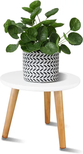 Miniatura 8 de Uneedem - Soporte para plantas de interior, mesa moderna de madera de mediados de siglo para plantas de interior, 8.9 pulgadas de alto para macetas