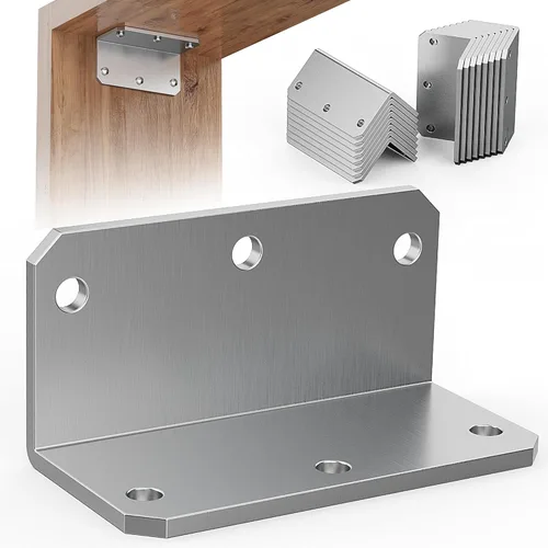 Soportes de Esquina en L de 2x4 para Trabajo Pesado, Hierro Angular con Agujeros, Soporte de Vigueta Galvanizado de 90 Grados, Soporte de Ángulo en