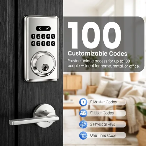 Miniatura 2 de Keyless Entry Door Lock with Keypad, Smart Deadbolt for Front Door, Electronic Door Lock with Auto Lock & One-Time Passcode, 100 User Codes