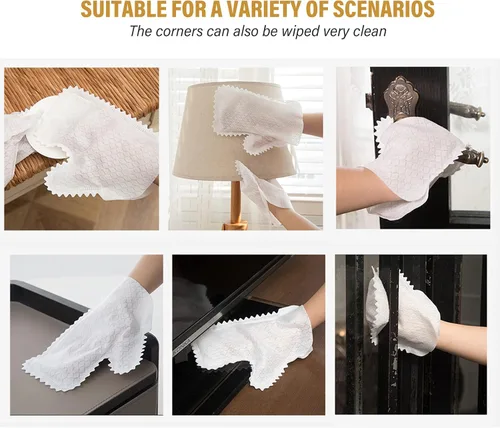 Miniatura 6 de 40 guantes para lavar platos no tejidos, toallas de limpieza para zapatos, polvo, paño suave, guantes de limpieza para limpieza, bolsa de zapatos