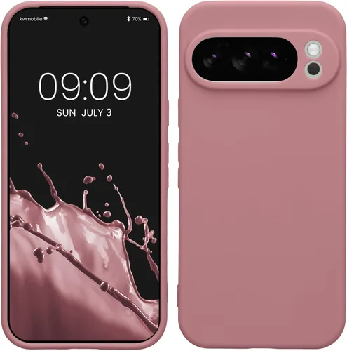 Miniatura 216 de kwmobile Funda compatible con Google Pixel 9 Pro - Funda protectora delgada de TPU para teléfono - Acabado mate suave - Negro mate