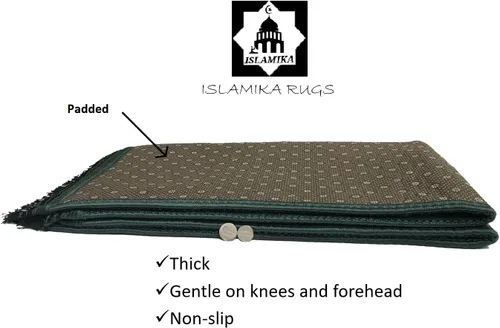 Miniatura 4 de Alfombra de oración musulmana islámica, gruesa, grande, acolchada, sajadah para niños, hombres y mujeres, con cuentas de oración del Islam para R