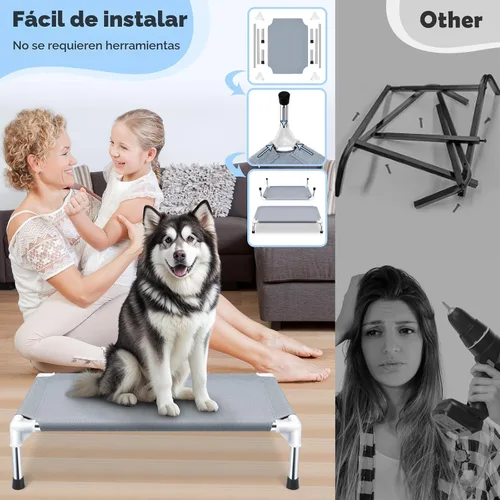 Miniatura 3 de Cama elevada para perros al aire libre, camas para perros grandes, camas elevadas de enfriamiento portátiles para perros grandes para interiores