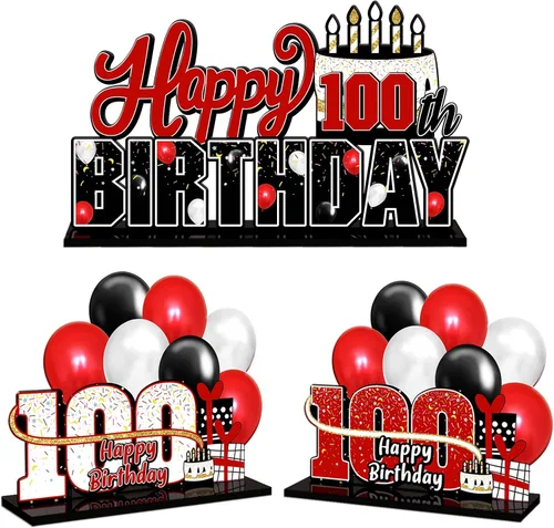 Miniatura 63 de LINGTEER Feliz 10º Cumpleaños Juego de Centros de Mesa de Acrílico Azul para Mesa - Brindemos por Diez Años Decoraciones de Regalo de Fiesta de 10º
