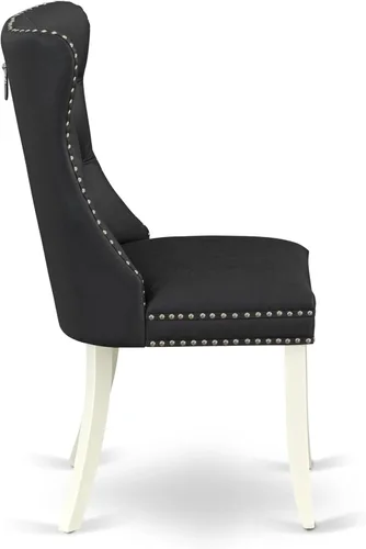Miniatura 7 de East West Furniture ANDA5-LWH-12 - Juego de cocina de 5 piezas que contiene una mesa de comedor redonda con pedestal y 4 sillas Parson tapizadas