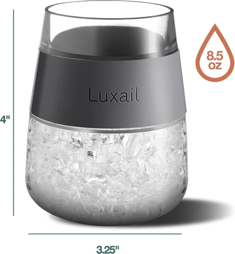 Miniatura 7 de luxail - Copas de vino de plástico, juego de 2, regalos de vino, vasos aislados de doble pared para el congelador, vasos sin tallo para vino tinto