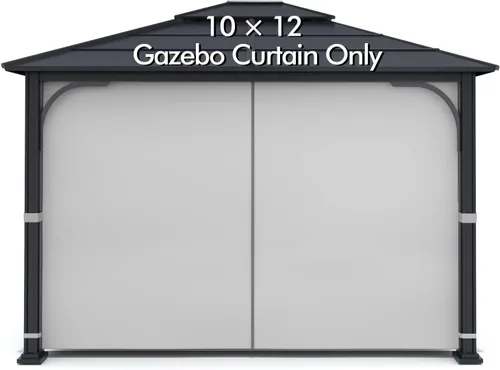 Miniatura 17 de Cortina Universal de Repuesto para Privacidad de Gazebo - Wonwon Panel de Privacidad con Toldo y Cierre para Gazebo al Aire Libre de 10 x 10 Pies