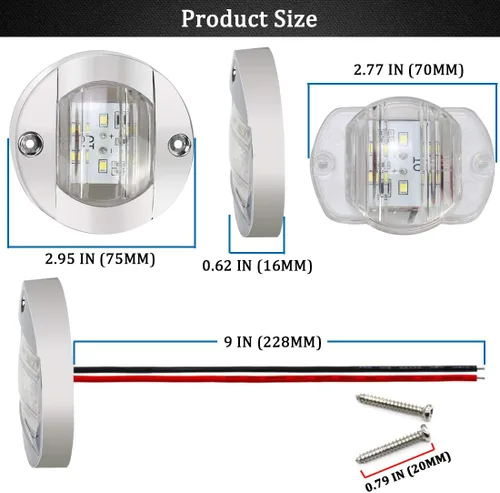 Miniatura 4 de Boaton Luces LED de pesca nocturna - Luces de cortesía, cubierta y navegación para barcos (blanco)