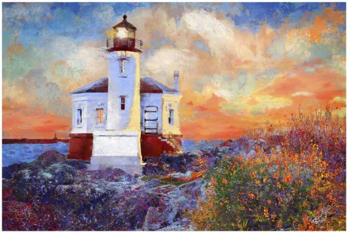 Miniatura 28 de Coquille River Lighthouse" (Bandon, Oregon) papel Giclée Fine Art impresión por Lisa Sofia Robinson
