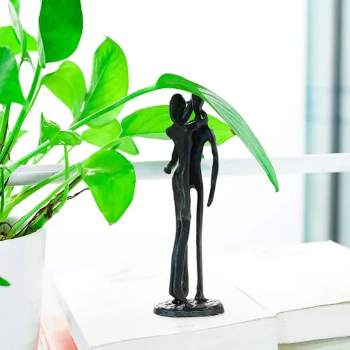 Miniatura 4 de DreamsEden Escultura de hierro de sexta boda, estatua de pareja de hierro fundido hecha a mano para esposa, marido, recuerdo romántico para 17, 25