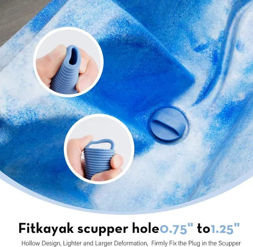 Miniatura 3 de 12 piezas Kayak Scupper Plug Kit TPE Scupper Tapones Agujeros de drenaje Tapón Bung con mango Denim Azul-12 Piezas-S