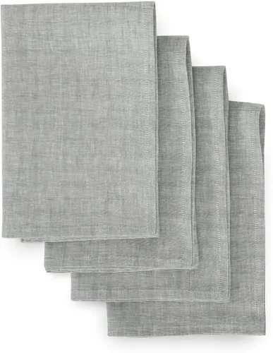 Miniatura 11 de Solino Home Athena - Juego de 4 manteles individuales cuadrados de lino natural claro de 14 x 14 pulgadas, manteles individuales 100 % lino puro