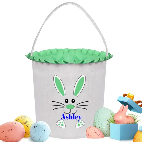 Miniatura 26 de Cestas de Pascua personalizadas para niños y niñas, cestas de conejo de Pascua personalizadas para niños, cesta de caza de huevos de Pascua, regalos
