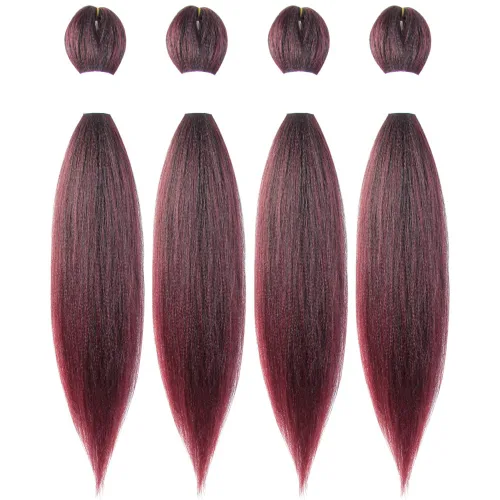 Miniatura 7 de Cabello trenzado preestirado de 10 pulgadas, 4 paquetes, extensiones de cabello corto para trenzas, cabello sintético preestirado #1 (negro azabache)