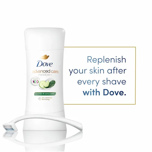Miniatura 3 de Dove Advanced Care - Barra de desodorante antitranspirante con agua de pepino y cactus invisible para ayudar a reparar la piel con tecnología