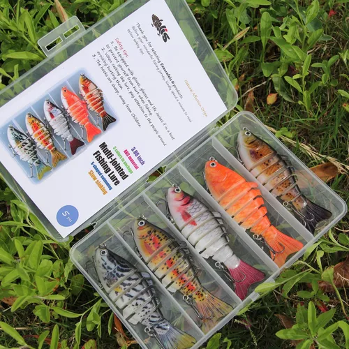 Miniatura 2 de Señuelos de pesca multiarticulados para lubina, trucha, perca, hundimiento lento, realista, señuelos de natación, caja de aparejos de agua dulce