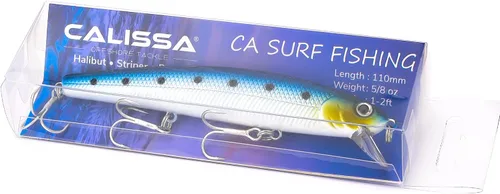 Miniatura 14 de Calissa Offshore Tackle 110mm y 140mm para pesca costera de California - Señuelo especial Jerkbait Crankbait Surf Flash para pesca de sal Pro