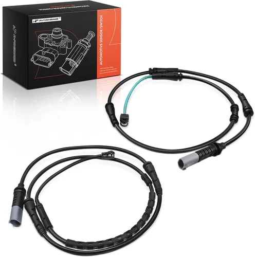A-Premium Sensores de desgaste de pastillas de freno de disco delanteras y traseras compatibles con BMW 528i, 535d, 535i, 550i, 640i, 650i,