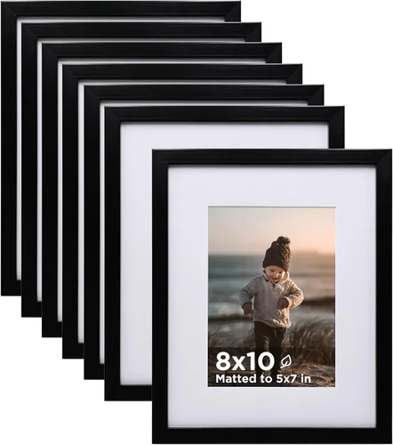 Miniatura 17 de KINLINK Juego de 6 portarretratos de 4 x 6 pulgadas, color negro, marcos de fotos de madera con plexiglás para 4 x 6 pulgadas sin paspartú para mesa