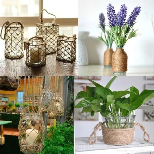 Miniatura 6 de Cuerda de yute natural de 3 capas de 328 pies para envolver regalos, cuerda de jardín para manualidades, manualidades y aplicaciones de jardinería