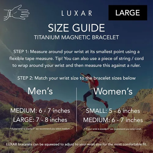 Miniatura 5 de LUXAR Pulsera de terapia magnética para hombre y mujer titanio sólido o cobre sólido sofisticado brazalete de titanio sólido con imanes