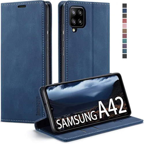 Miniatura 14 de Funda para Samsung Galaxy A42 5G con bloqueo RFID, tarjetero y función atril magnético, funda de piel con tapa para Samsung Galaxy A42 5G de 6.6