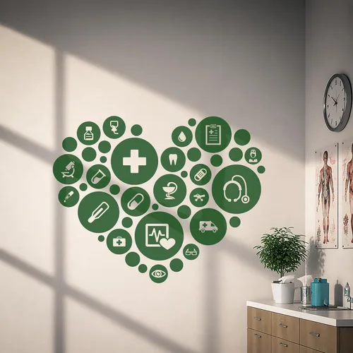 Miniatura 16 de Vinilo adhesivo de pared para oficina médica, clínica de salud, hospital, farmacia, decoración grande (g2983) (XL 45 x 58 pulgadas, negro)