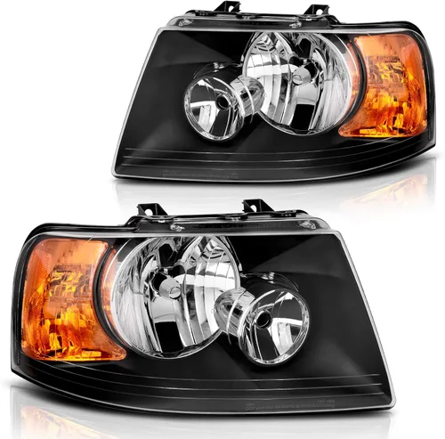 Miniatura 8 de DWVO Conjunto de faros delanteros compatible con Ford Explorer 06-10 2006-2010 2006-2010, par de repuesto para el lado del conductor y del pasajero