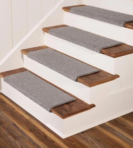 Miniatura 12 de Oak Valley Designs™ Peldaños de Alfombra con Borde Redondeado Bullnose - Alfombras Antideslizantes para Escaleras Interiores de Madera