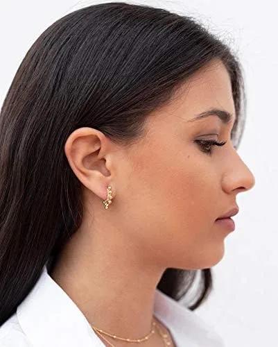 Miniatura 2 de Aretes Mevecco chapados en oro de 18 quilates, con forma de gota, para mujer