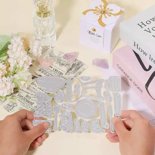 Miniatura 4 de GLOBLELAND Herramientas para asar a la parrilla, troqueles de corte para hacer tarjetas, troqueles de corte de barbacoa de primavera para bricolaje