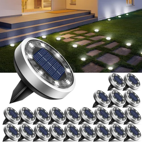 Miniatura 25 de btfarm 16 Pack Solar Lights Outdoor, 8 LED Solar Ground Lights IP65 Waterproof Flat Solar Disc Light, Pathway Lights for Garden Patio Yard Christmas
