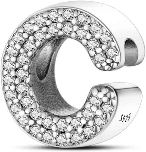 Miniatura 10 de PARCOM Dijes de letras compatibles con pulseras Pandora de plata esterlina S925 con iniciales para pulseras del alfabeto A-Z, cuentas de letras
