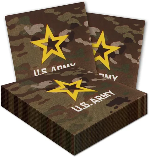 Miniatura 11 de Servilletas de almuerzo del ejército de los Estados Unidos (32 piezas) 32 servilletas Lg. del ejército de Estados Unidos impresas en el sello