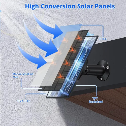 Miniatura 8 de Zivif Panel solar de 10 W para cámara de seguridad de 5 V/12 V y cámaras de sendero, cargador solar con CC 5.5 × 0.083 in, 4.0 × 0.067 in y 3.5 ×