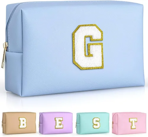Miniatura 36 de TOPEAST - Bolso de maquillaje para mujer, G Blanco nacarado-rosa