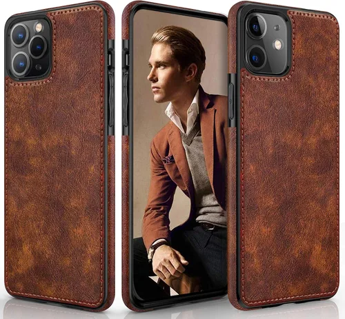 Miniatura 8 de LOHASIC Funda para iPhone 12 Pro, para iPhone 12, funda de cuero elegante, delgada y de lujo, resistente agarre antideslizante, a prueba de golpes