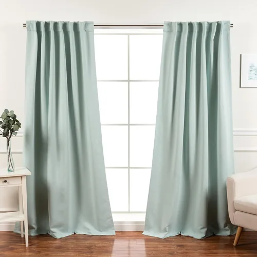 Best Home Fashion Paneles de Cortinas Opacas Premium - Tratamiento de Ventana con Aislamiento Térmico Sólido Cortinas Opacas para Dormitorio - Menta