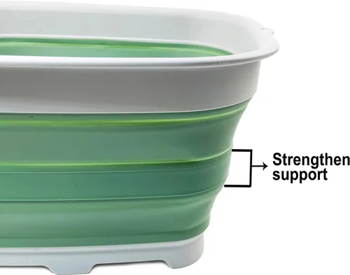 Miniatura 4 de SAMMART Sartén plegable de 15 litros con tapón de drenaje, lavabo de lavado plegable, tina portátil para lavar platos, bandeja de almacenamiento
