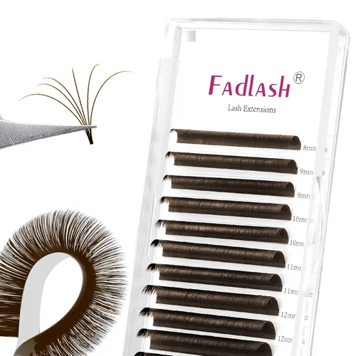 Miniatura 21 de Extensiones de pestañas con volumen, pestañas fáciles de abanico, rizo C, extensiones de volumen, extensiones de pestañas de colores de imitación