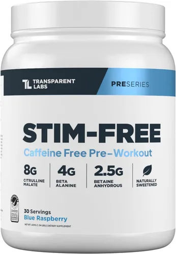 Transparent Labs Pre-entreno Sin Estimulantes – Polvo de Pre-entreno Sin Cafeína y Sin Estimulantes para Hombres y Mujeres con Polvo de Beta