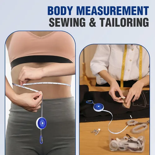 Miniatura 8 de WORKPRO Soft Tape Measure, 60-Inch(150cm) Retractable Measuring Tape for Body Measurements, Sewing, Tailoring, Fabric, Cloth, Knitting and Crafts