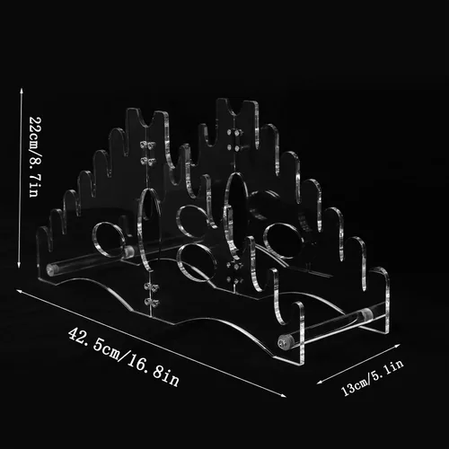 Miniatura 6 de WANLIAN Soporte para cuchillos (acrílico transparente), organizador de 12 ranuras y soporte de exhibición para cuchillos de bolsillo, sable, ideal
