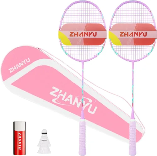 Miniatura 8 de Raquetas de bádminton, juego de raquetas de bádminton, ofensivas y defensivas, raqueta de entrenamiento profesional ultraligera de carbono compuesto