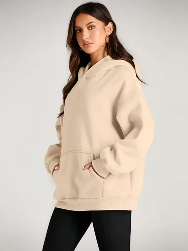 Miniatura 3 de EFAN - Sudadera con capucha para mujer - Sudadera de vellón sobredimensionada con mangas largas para otoño e invierno, ropa de moda inspirada