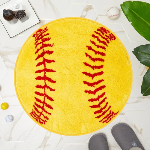Miniatura 10 de Funtery - Alfombra de fútbol para decoración de habitación de niños, 32 x 20 pulgadas, antideslizante, absorbente, deportiva, suave, alfombra