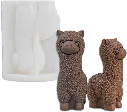 Tone Fun Moldes de silicona con forma de alpaca para hacer velas, resina, velas de aromaterapia, jabón de cera hecho a mano, decoración del hogar,