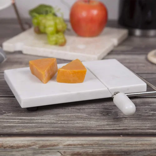 Miniatura 8 de Creative Home Cortador de mantequilla de queso de mármol champán natural, 5 pulgadas de largo x 8 pulgadas de ancho, beige